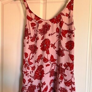 CAbi Pink and Red Floral Blouse
